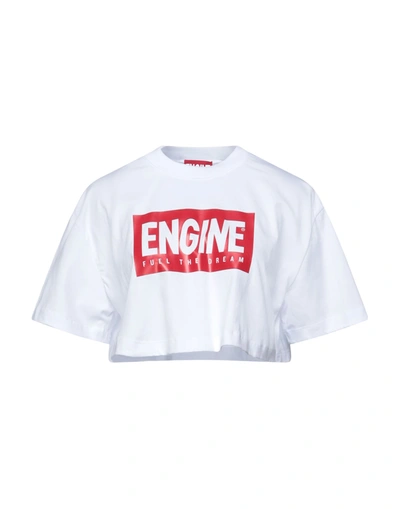 Shop Engine Woman T-shirt White Size M Cotton