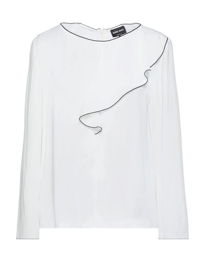 Shop Giorgio Armani Woman Top White Size 12 Silk