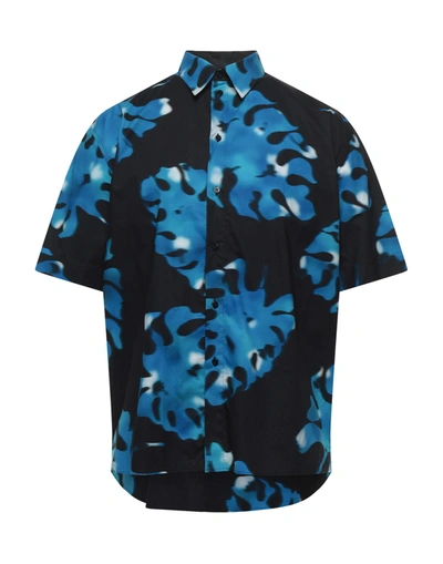 Shop Msgm Man Shirt Bright Blue Size 16 ½ Cotton
