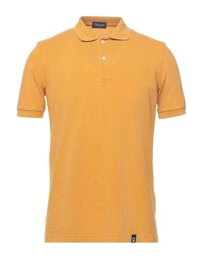 Shop Drumohr Man Polo Shirt Ocher Size S Cotton In Yellow