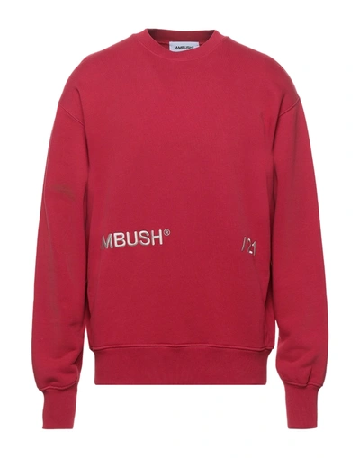 Shop Ambush Man Sweatshirt Red Size Xs Cotton, Polyester