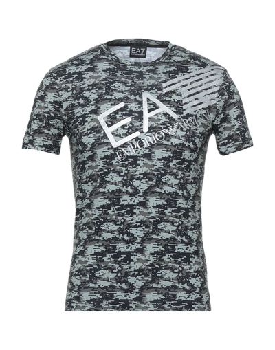 Shop Ea7 Man T-shirt Military Green Size S Cotton