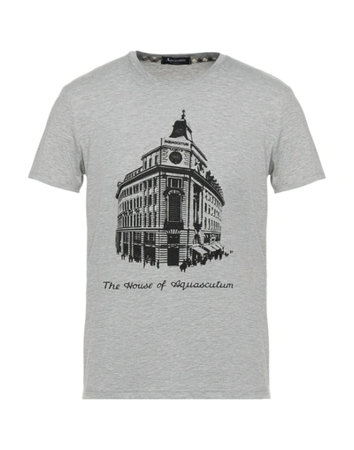 Shop Aquascutum Man T-shirt Grey Size Xxl Cotton, Elastane