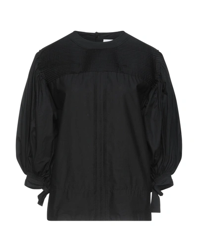 Shop Jil Sander Woman Top Black Size 12 Cotton