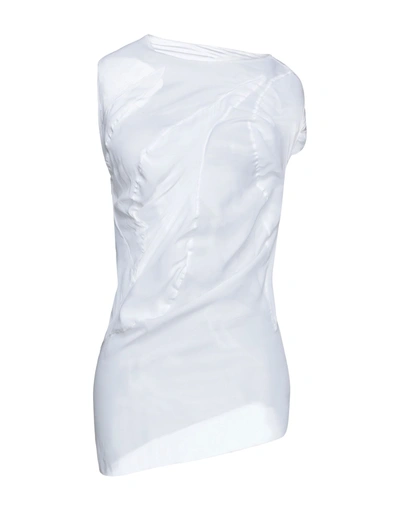 Shop Maison Margiela Woman Top White Size 2 Silk, Elastane