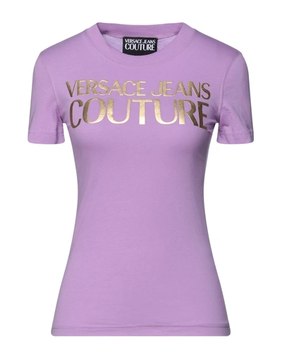 Shop Versace Jeans Couture Woman T-shirt Light Purple Size Xxs Cotton
