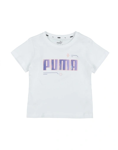 Shop Puma Alpha Tee G Toddler Girl T-shirt White Size 6 Cotton