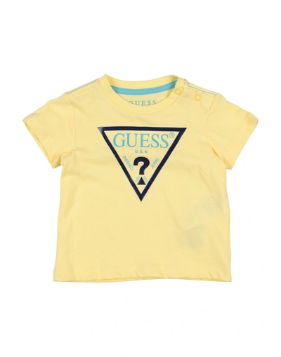 Shop Guess Newborn Boy T-shirt Yellow Size 3 Cotton