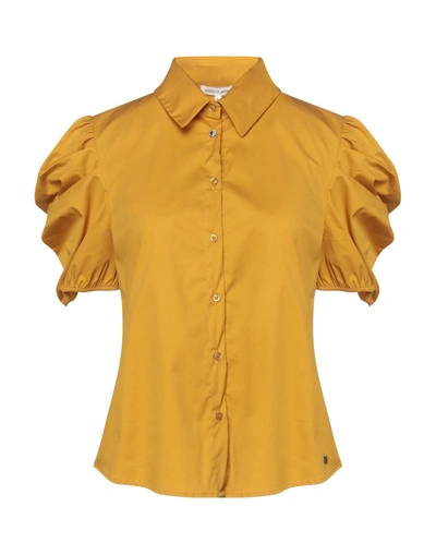 Shop Kocca Woman Shirt Ocher Size S Cotton, Polyamide, Elastane In Yellow