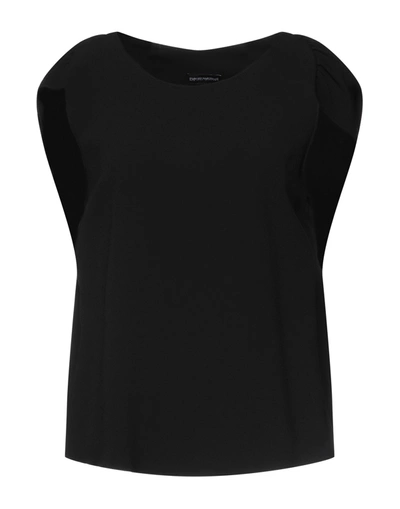 Shop Emporio Armani Woman Top Black Size 2 Viscose, Acetate, Elastane