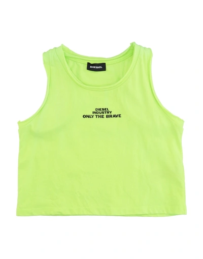 Shop Diesel T-shirts In Acid Green