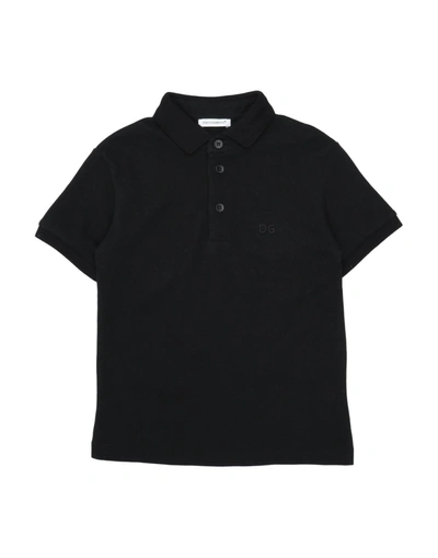 Shop Dolce & Gabbana Toddler Boy Polo Shirt Black Size 5 Cotton