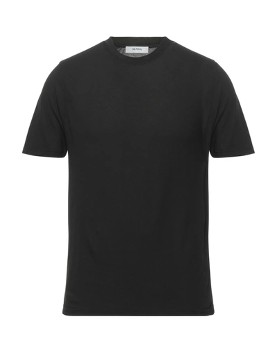 Shop Alpha Studio Man T-shirt Black Size 44 Cotton, Elastane