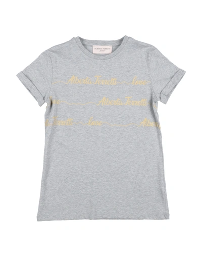 Shop Alberta Ferretti Toddler Girl T-shirt Grey Size 4 Cotton