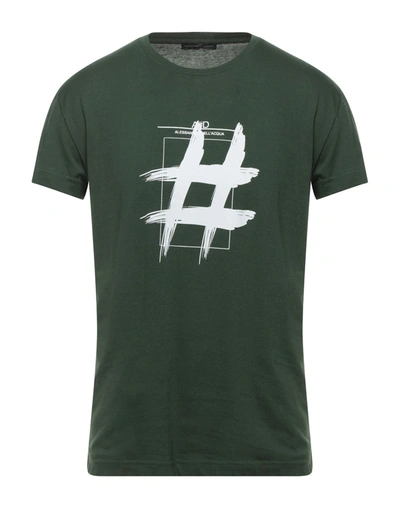 Shop Alessandro Dell'acqua Man T-shirt Dark Green Size Xl Cotton