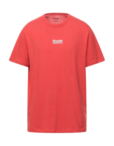 Shop Wrangler Man T-shirt Red Size Xxl Organic Cotton