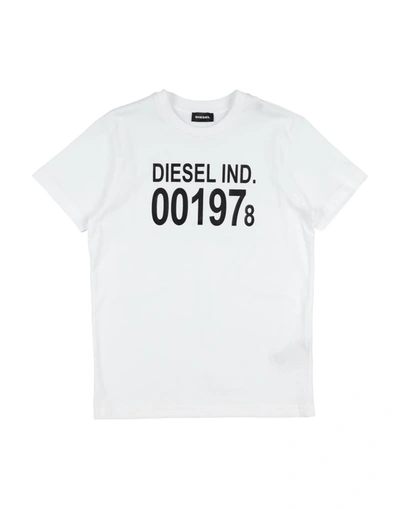 Shop Diesel Toddler T-shirt White Size 4 Cotton