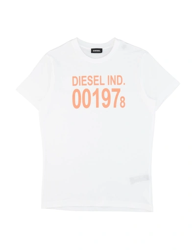 Shop Diesel Toddler T-shirt Ivory Size 6 Cotton In White