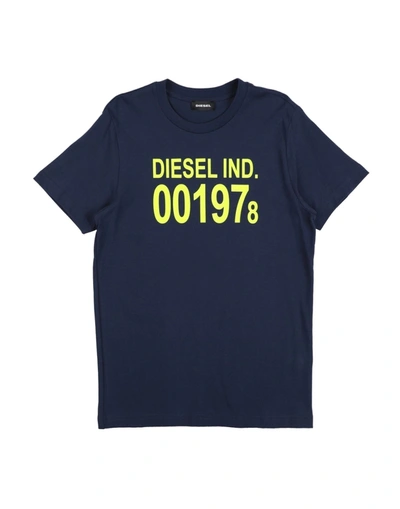 Shop Diesel Toddler T-shirt Midnight Blue Size 6 Cotton