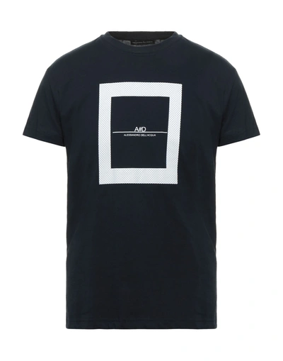 Shop Alessandro Dell'acqua Man T-shirt Midnight Blue Size M Cotton