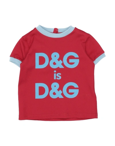 Shop Dolce & Gabbana Newborn Girl T-shirt Red Size 3 Cotton