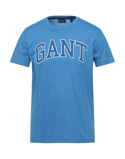 Shop Gant T-shirts In Bright Blue