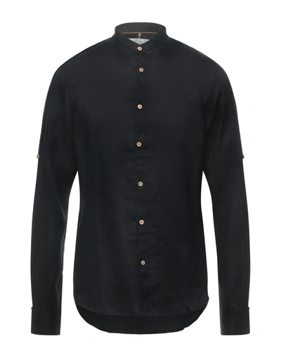 Shop Yes Zee By Essenza Man Shirt Black Size S Linen