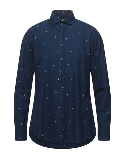 Shop Bastoncino Man Shirt Midnight Blue Size 15 ½ Cotton