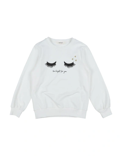 Shop Vicolo Toddler Girl Sweatshirt White Size 4 Cotton, Elastane