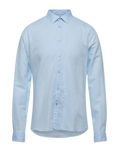 Shop Fred Mello Man Shirt Sky Blue Size S Linen, Cotton