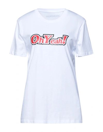 Shop Manokhi Woman T-shirt White Size L Organic Cotton