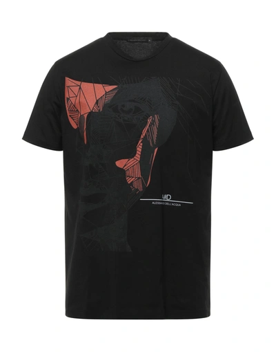 Shop Alessandro Dell'acqua Man T-shirt Black Size S Cotton