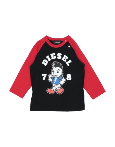Shop Diesel Newborn Boy T-shirt Black Size 3 Cotton