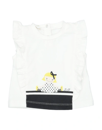 Shop Liu •jo Newborn Girl T-shirt White Size 3 Cotton, Elastane