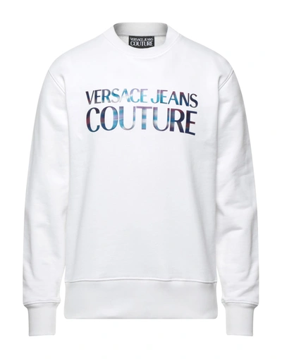 Shop Versace Jeans Couture Man Sweatshirt White Size M Cotton