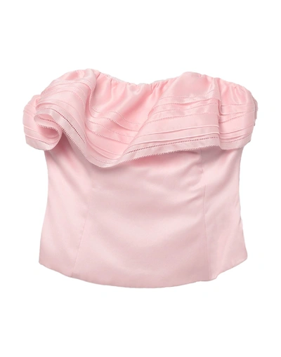 Shop Alexandre Vauthier Woman Top Light Pink Size 10 Silk