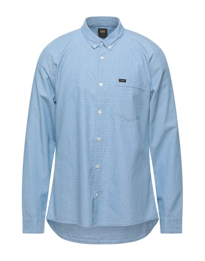 Shop Lee Man Shirt Blue Size S Cotton