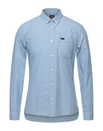 Shop Lee Man Shirt Sky Blue Size S Cotton