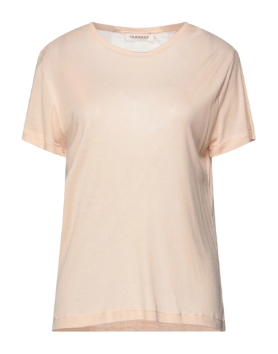 Shop Tom Wood Woman T-shirt Blush Size Xs Modal, Cupro In Pink