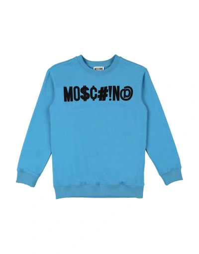 Shop Moschino Teen Sweatshirts In Azure