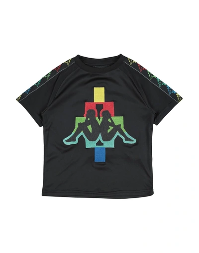 Marcelo Burlon X Kappa Kids' T-shirts In Black | ModeSens