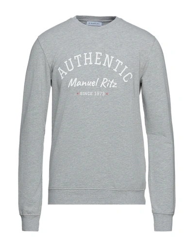 Shop Manuel Ritz Man Sweatshirt Light Grey Size Xxl Cotton, Elastane