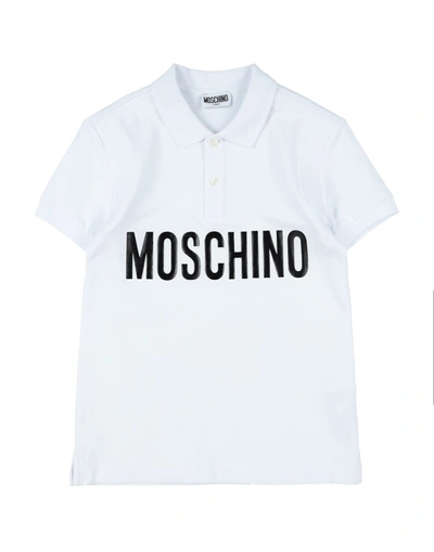 Shop Moschino Teen Polo Shirts In White