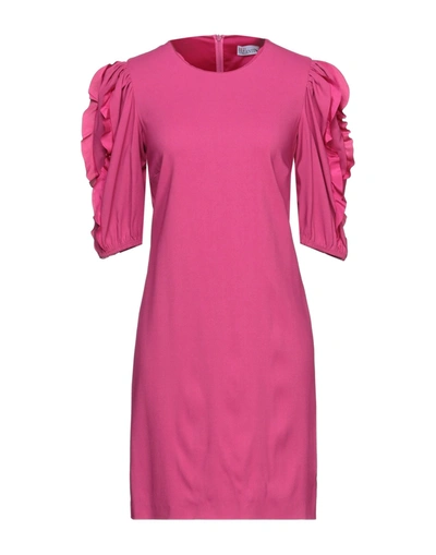 Shop Red Valentino Woman Mini Dress Fuchsia Size 2 Viscose, Elastane, Polyester In Pink