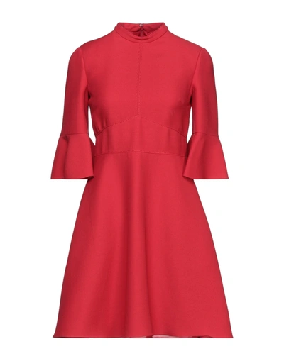 Shop Valentino Garavani Woman Mini Dress Red Size 12 Virgin Wool, Silk