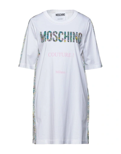Shop Moschino Woman Mini Dress White Size 6 Cotton