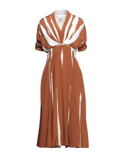 Shop Paul Smith Midi Dresses In Brown