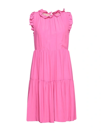 Shop Kaos Woman Mini Dress Fuchsia Size 6 Acetate, Silk