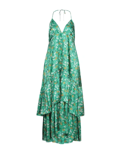 L'autre Chose Dress Lautre Chose Long Dress In Patterned Silk In Green ...
