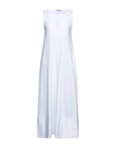 Shop Alpha Studio Woman Maxi Dress White Size 6 Cotton, Elastane